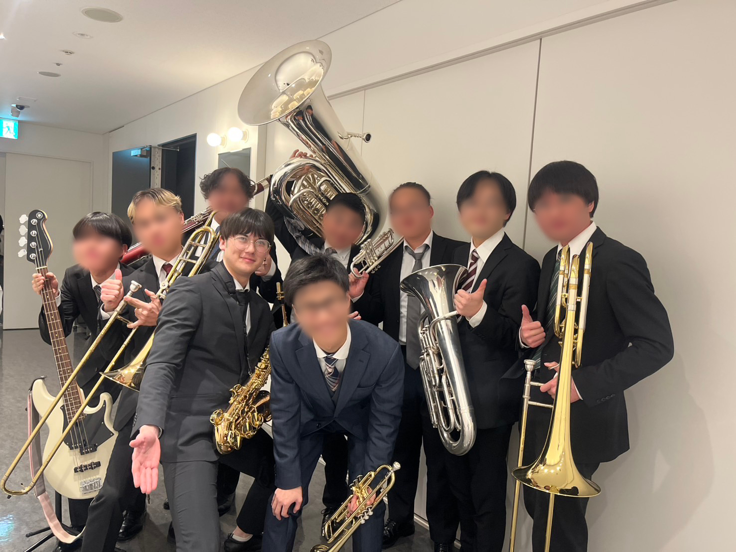 大学の友人たちと外部演奏会の集合写真