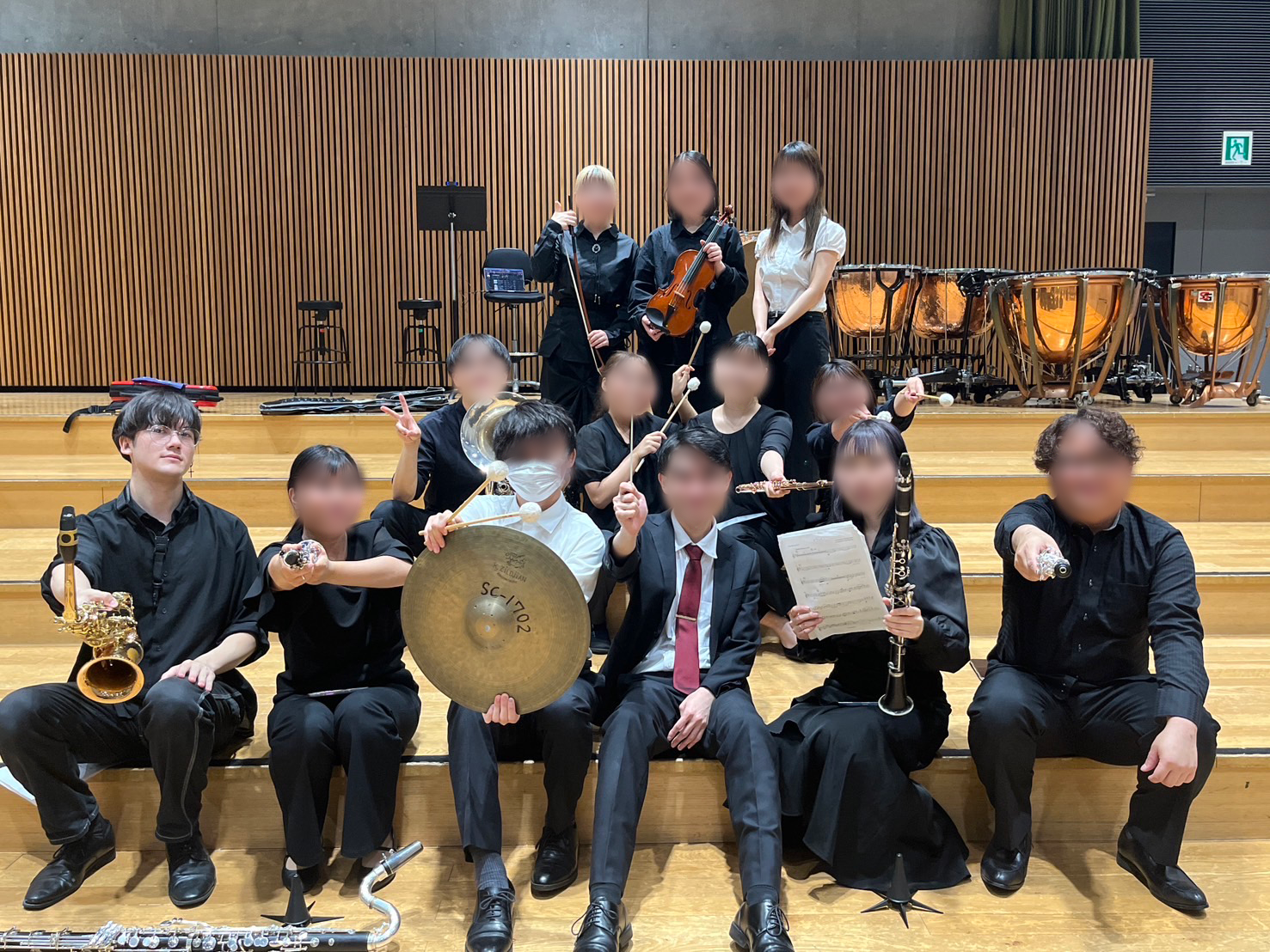 ゼミの演奏会後の集合写真